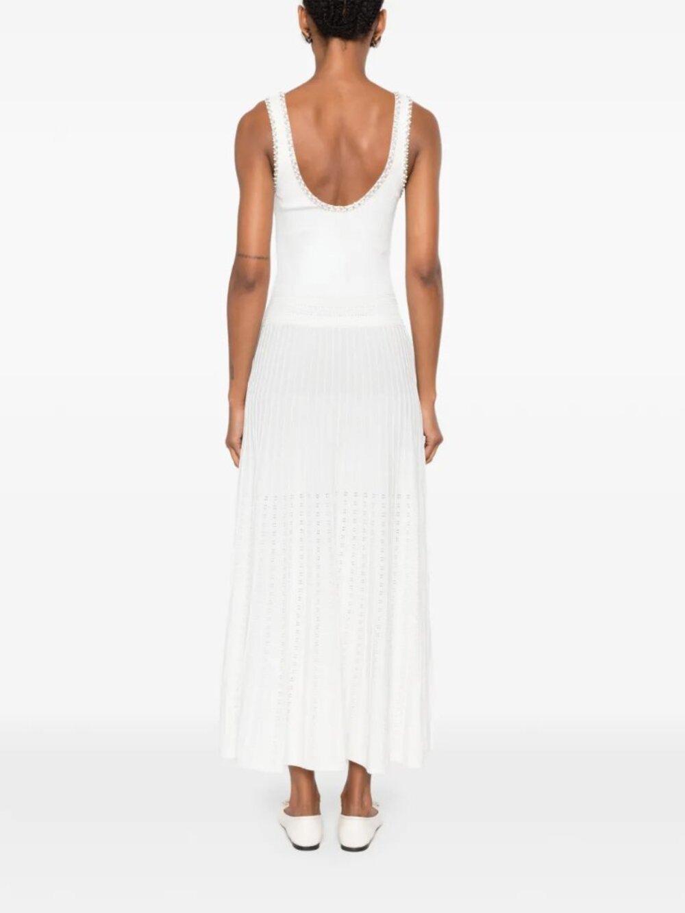 Sandro Paris Flared Rhinestone-Embellished Knitted Maxi Dress - Picture 3 of 5